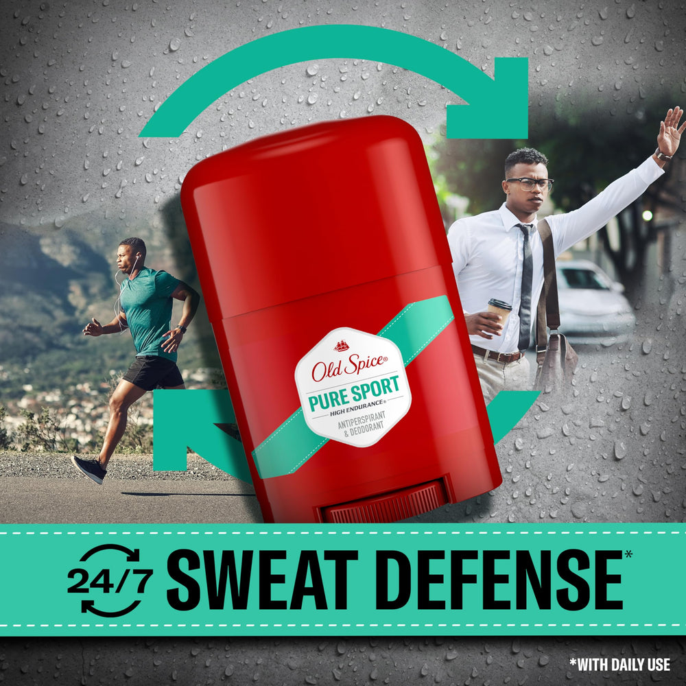 Pure Sport scent detail for long-lasting freshness in Old Spice High Endurance.