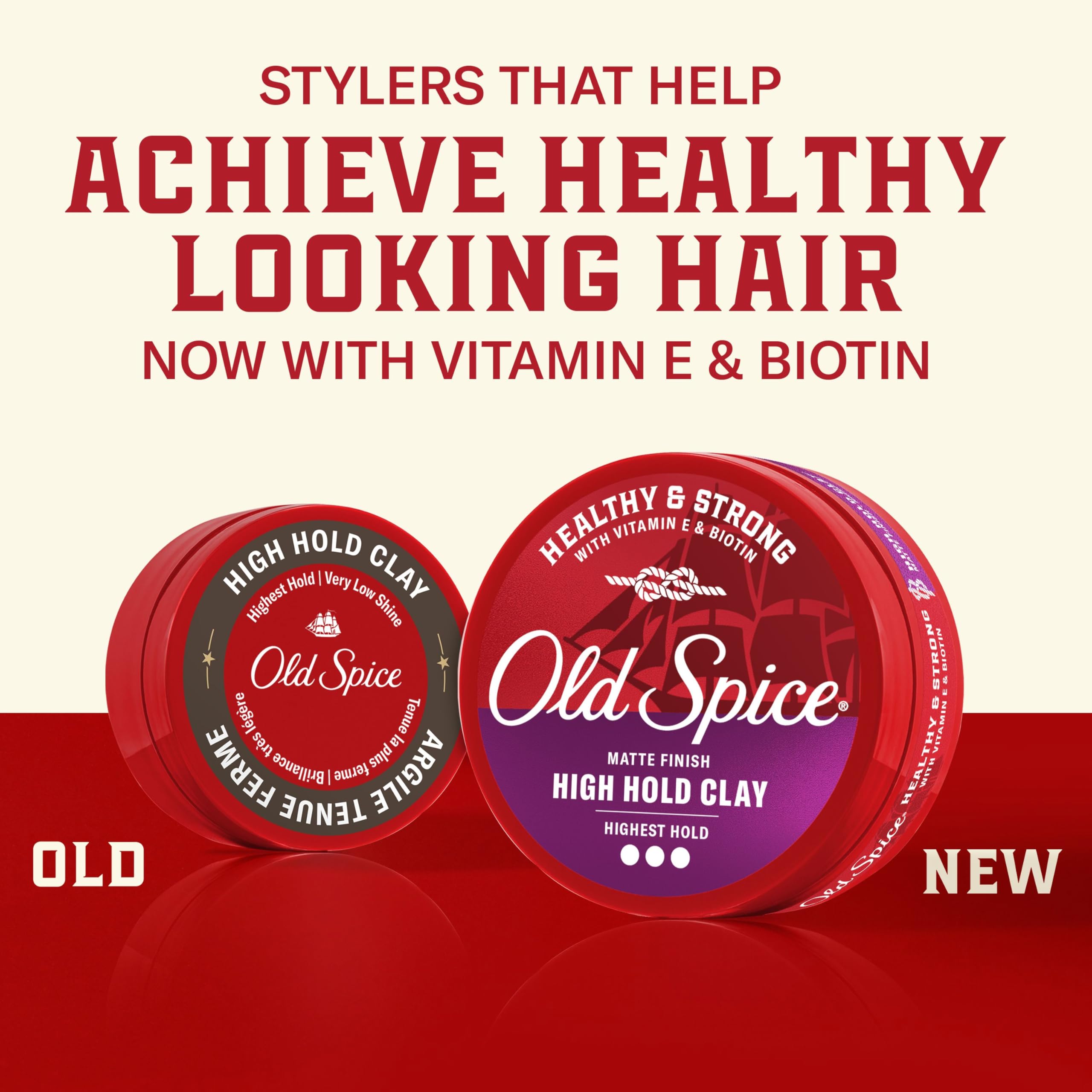 Aplicación en manos de Old Spice High Hold Clay para definir el estilo.