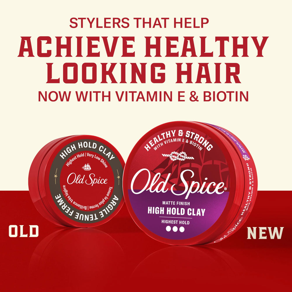 Aplicación en manos de Old Spice High Hold Clay para definir el estilo.
