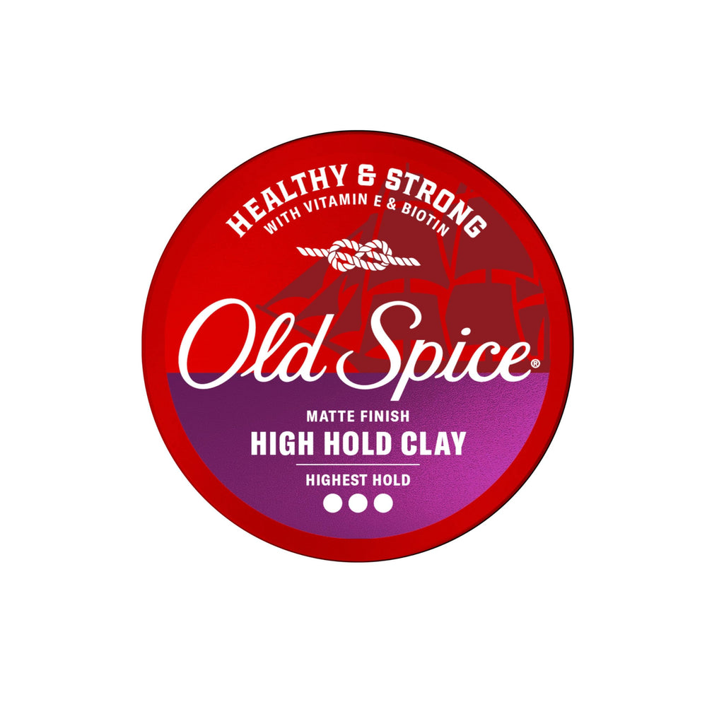 Sin parabenos y sulfatos en Old Spice High Hold Clay.