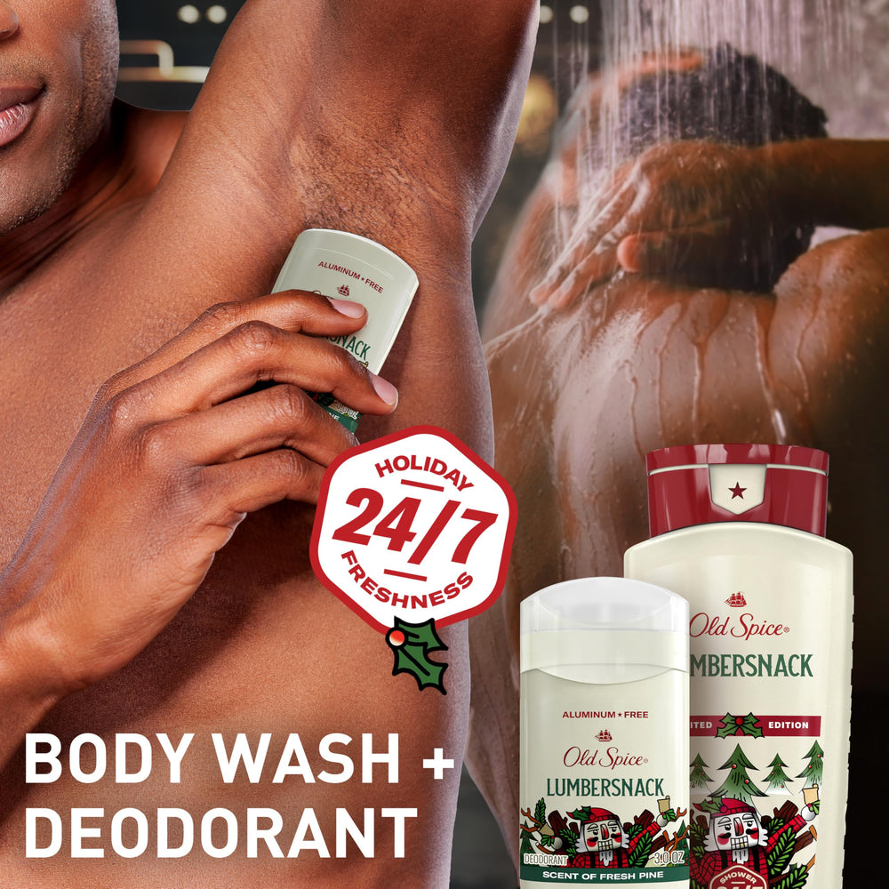 Old Spice Holidude Jacked Frost deodorant bottle delivering minty coolness.