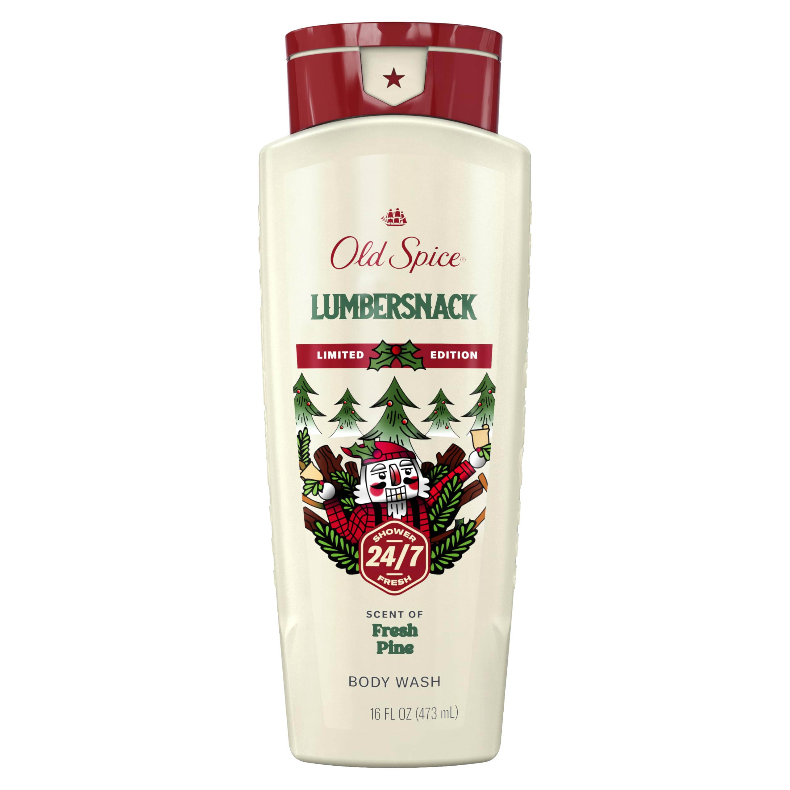 Old Spice Holidude LumberSnack: aroma festivo y frescura duradera para la ducha.