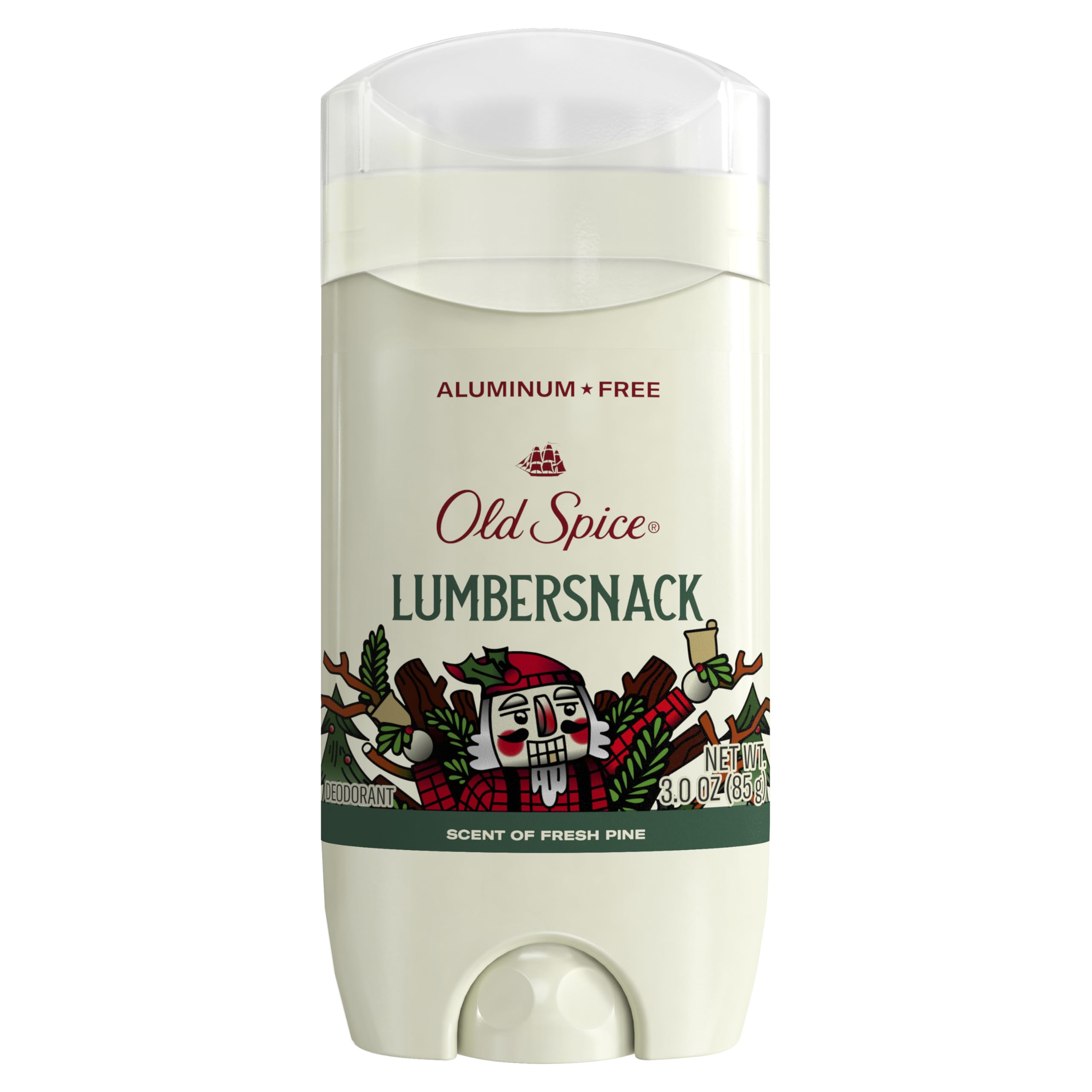 Old Spice Holidude LumberSnack deodorant with rugged freshness for all-day wear.