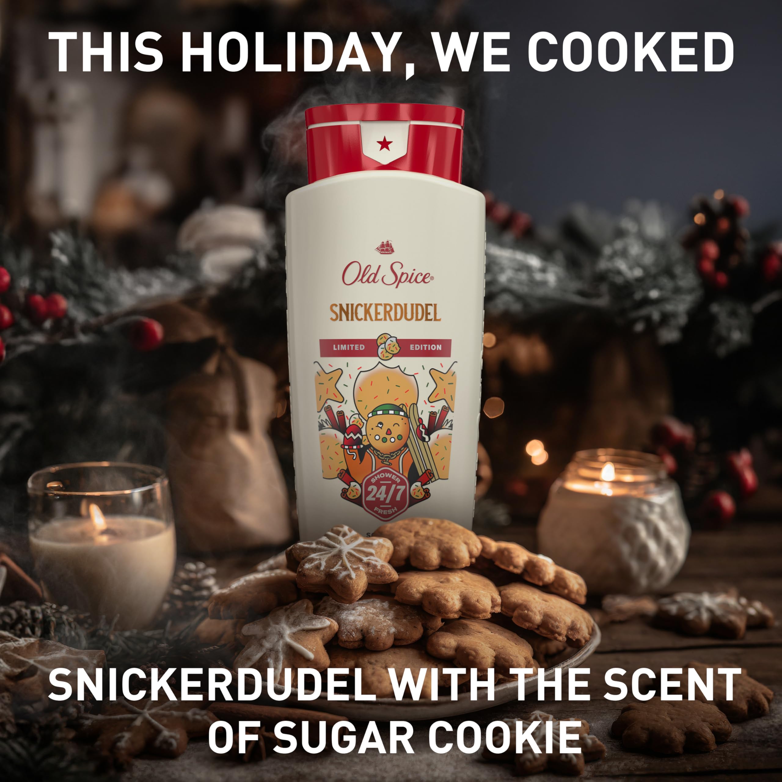 Old Spice Holidude packaging on shelf signals limited edition holiday collection.