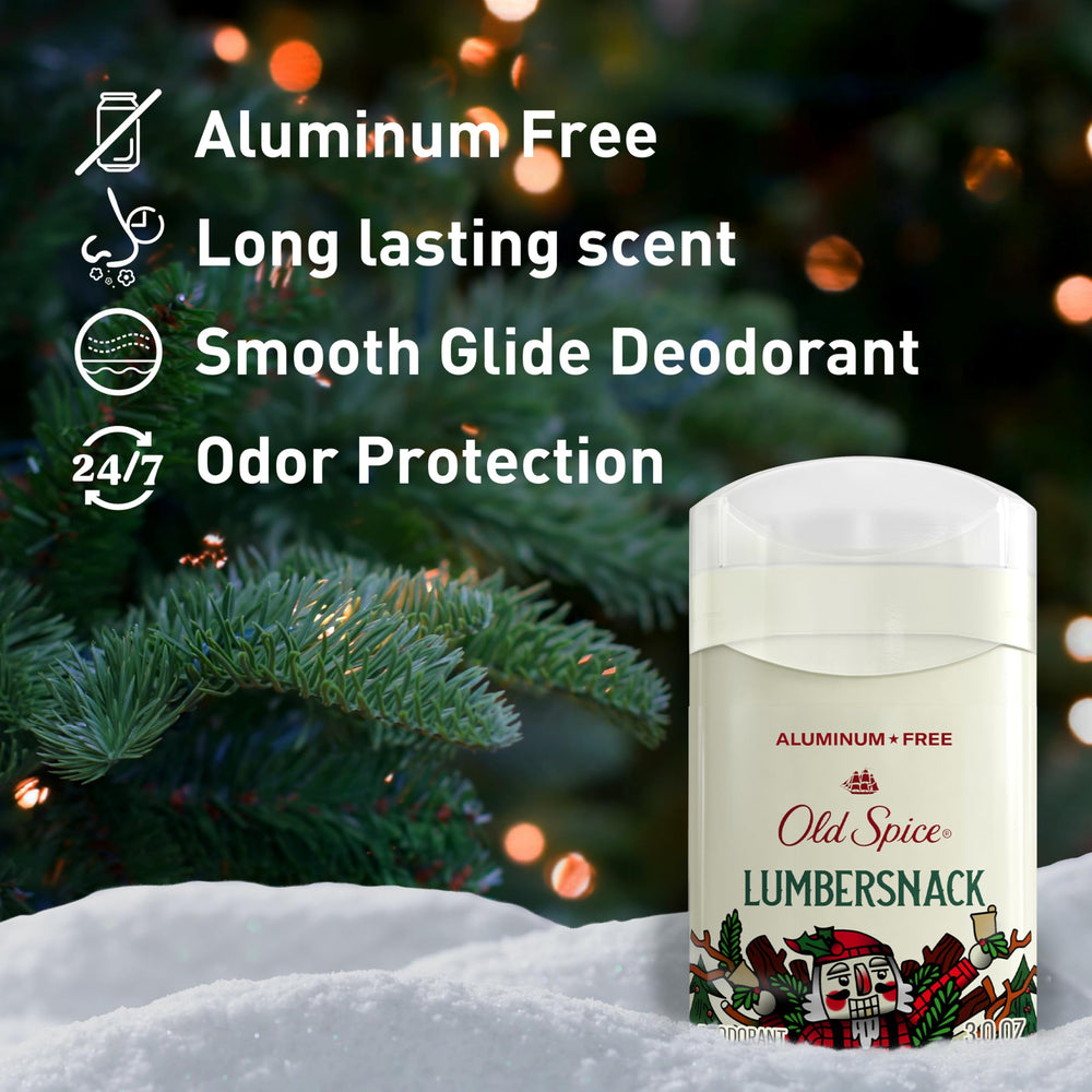 Old Spice Holidude Snickerdudel deodorant bottle with cozy bakery aroma.