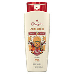 Old Spice Holidude Sugar Cookie bottle showcases festive fragrance for all-day freshness.