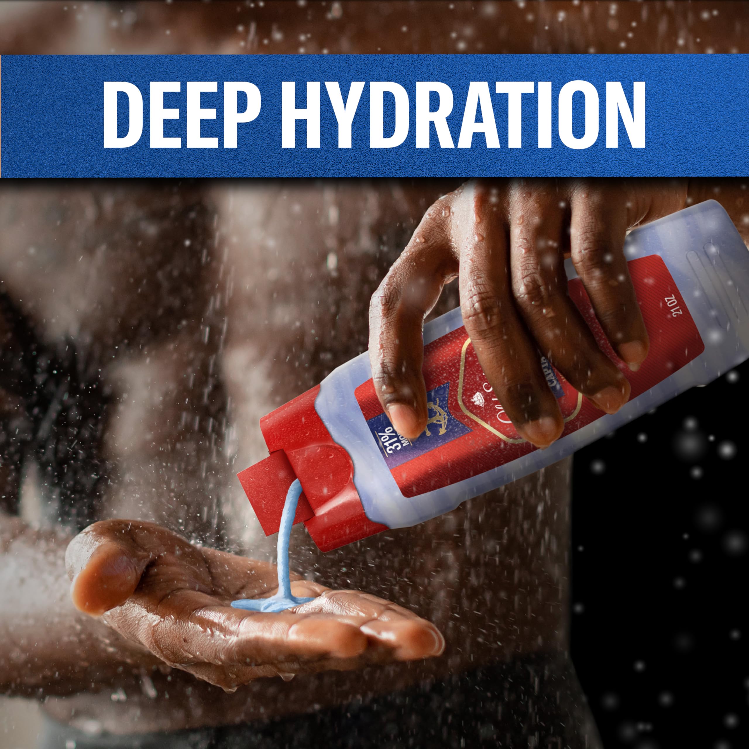 Old Spice Hydro Wash bottle back with 2-in-1 formula details