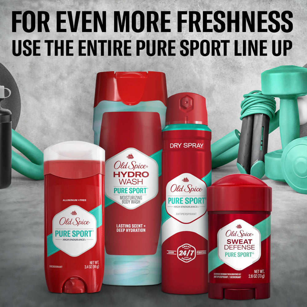 Old Spice Hydro Wash bottle in shower setting for daily freshness.