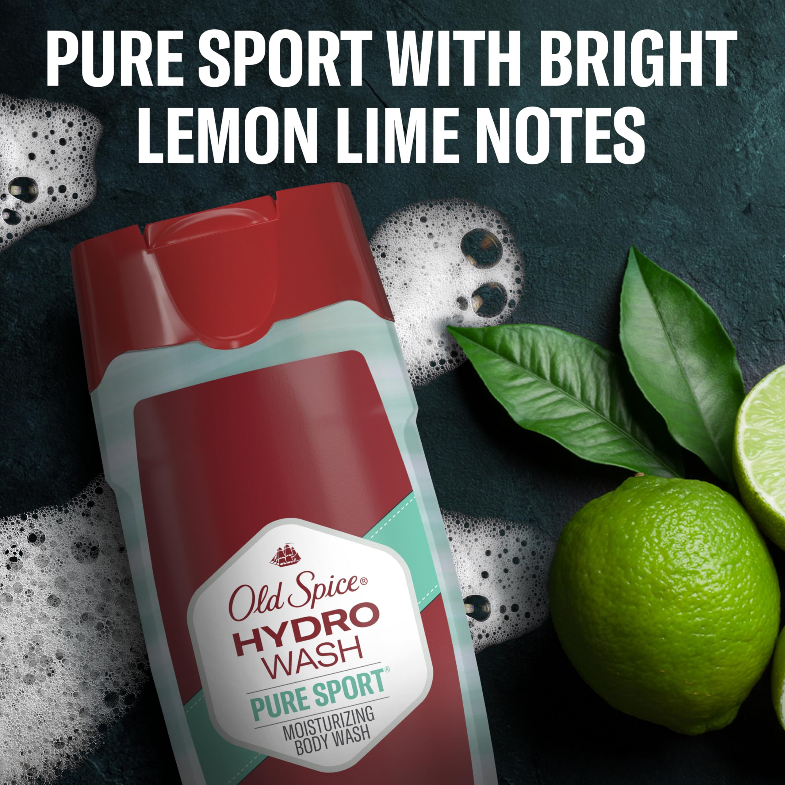 Old Spice Hydro Wash packaging box highlights 4-pack value.