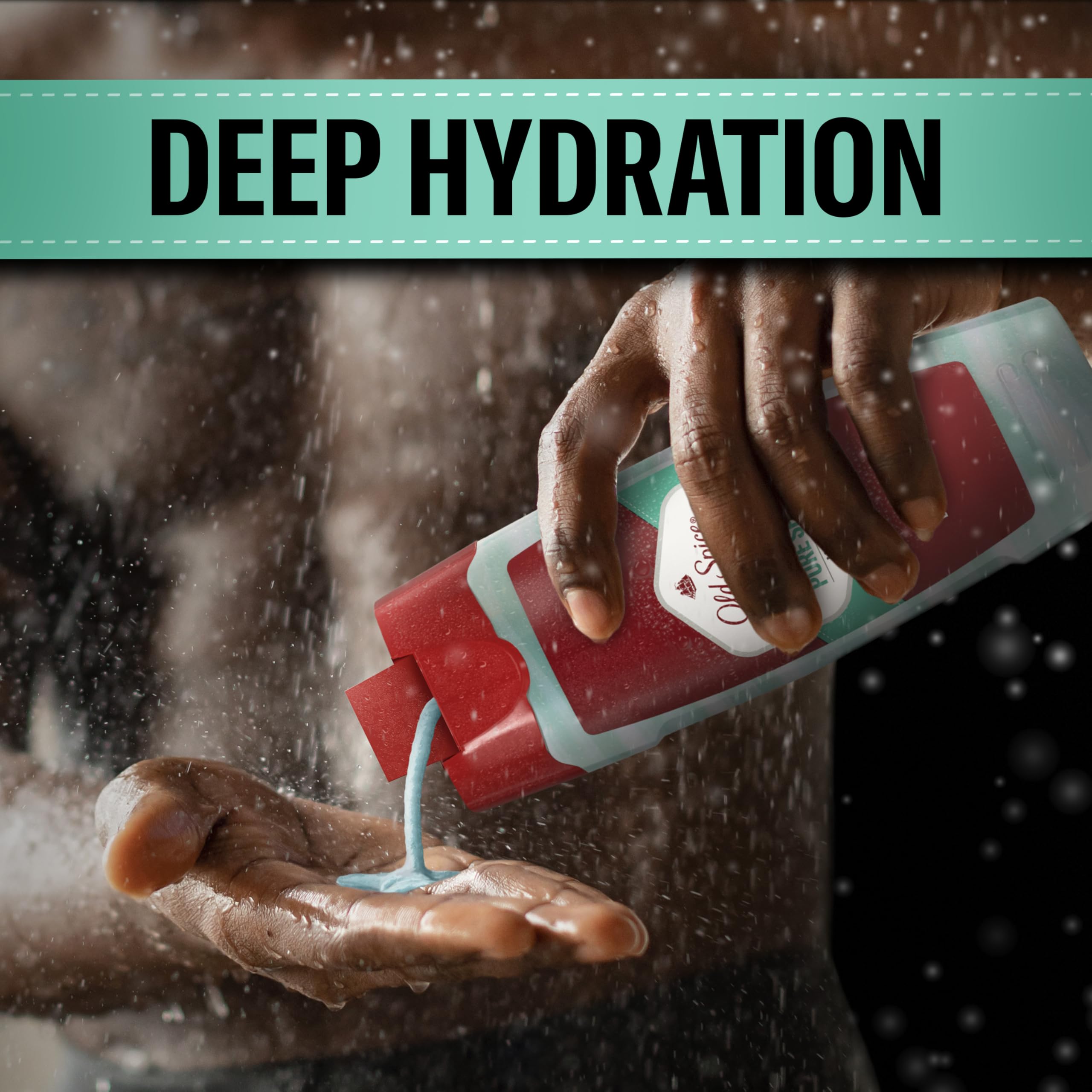 Old Spice Hydro Wash pour into hand creates a silky, refreshing lather.
