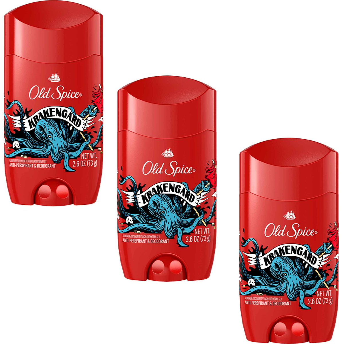 Desodorante Old Spice Krakengard en botella, fragancia intensa para uso diario.