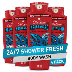 Old Spice Krakengard bottle pour showing long-lasting freshness for daily confidence