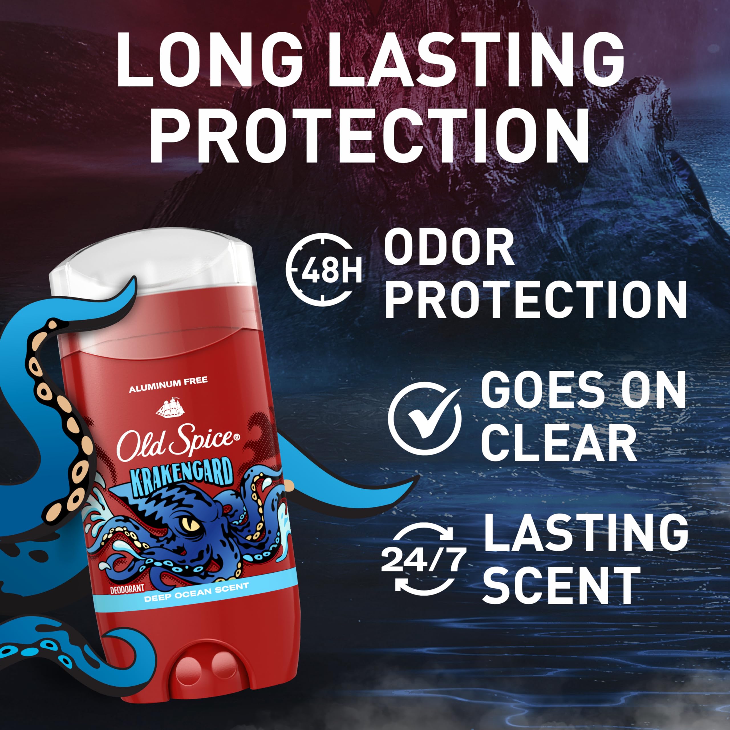Three-pack Krakengard deodorants shown for value and convenience.