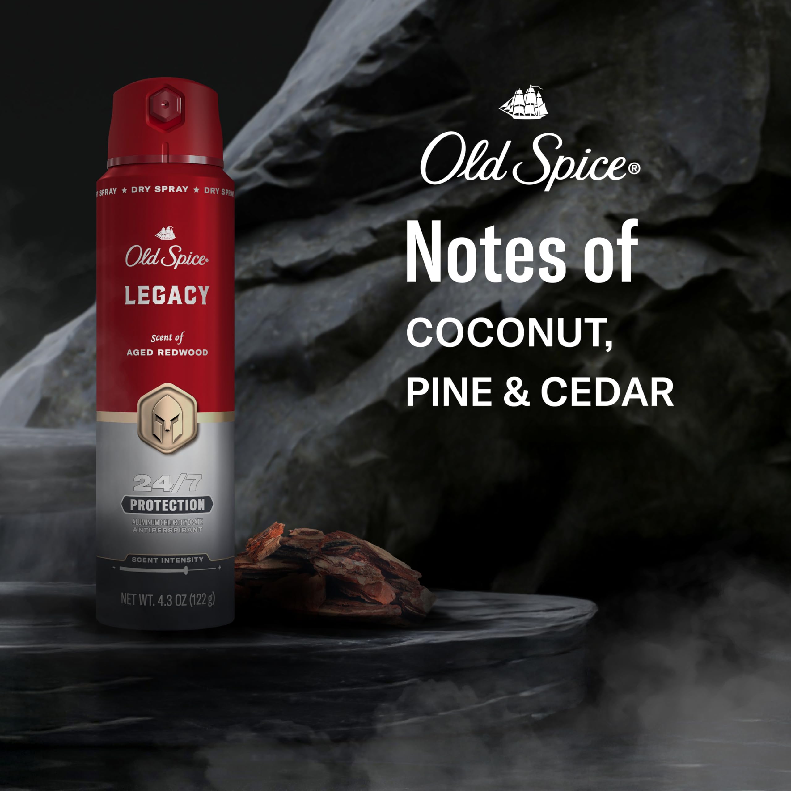 Legacy coconut pine cedar label communicates the signature scent notes