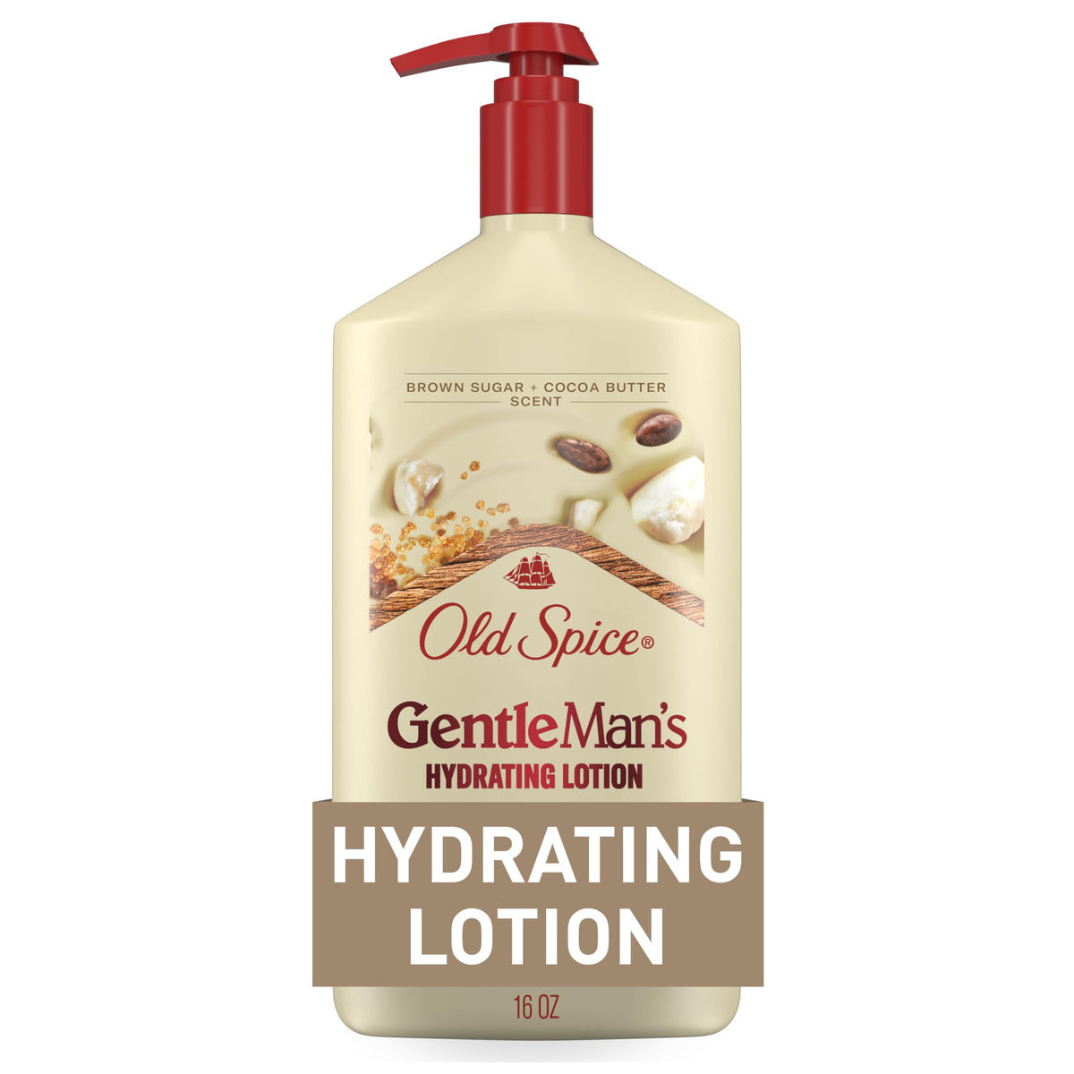 Loción Old Spice para manos, cara y cuerpo en empaque visible, hidratación sin grasa.