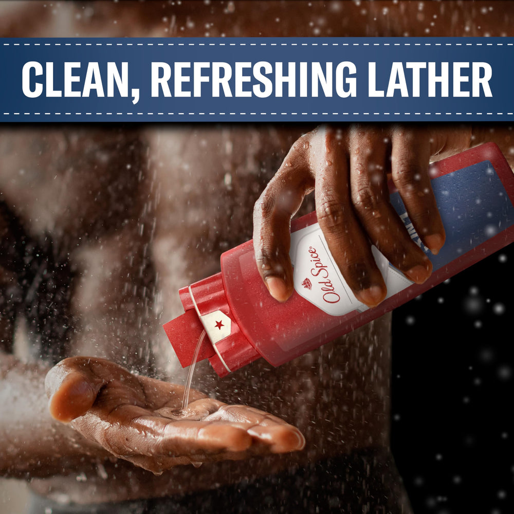 Old Spice long-lasting scent foam demonstrates rich, inviting lather.