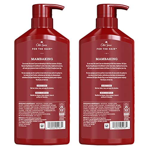 Old Spice MambaKing: dúo de botellas para lavado y acondicionamiento, formato práctico para viajes.