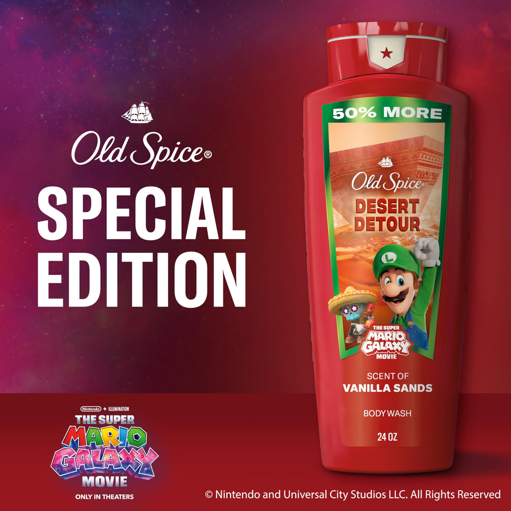 Old Spice Mario Galaxy branding on the product box.