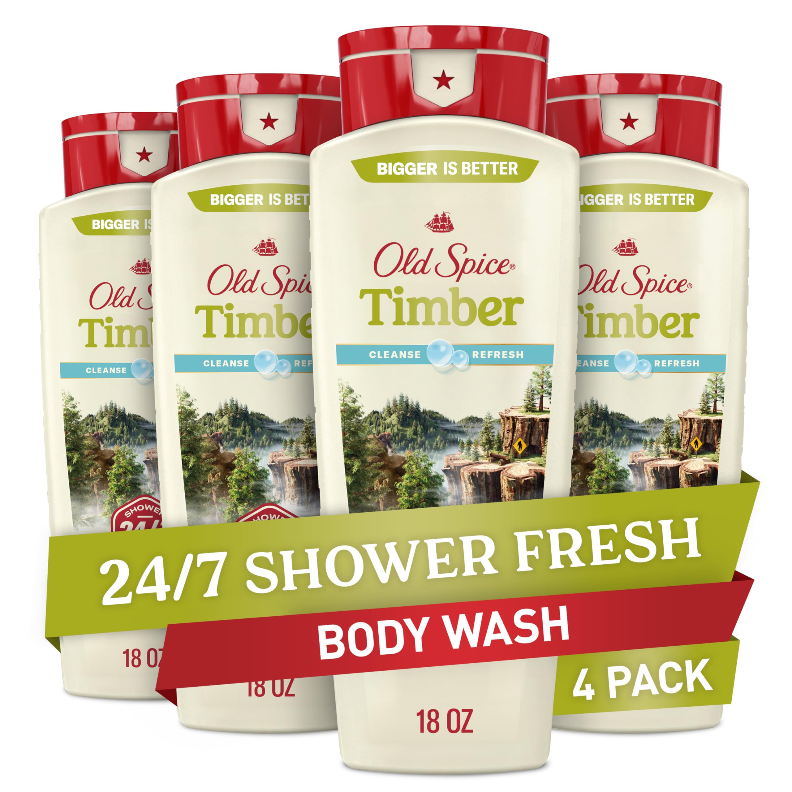 Old Spice 24/7 Shower Fresh bottle ready for daily cleansing and lasting scent.
