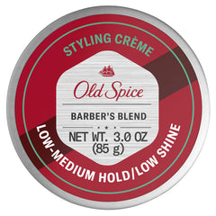 Old Spice Mezcla del Barbero: envase de 3 oz mostrando crema para peinado ligero y natural.