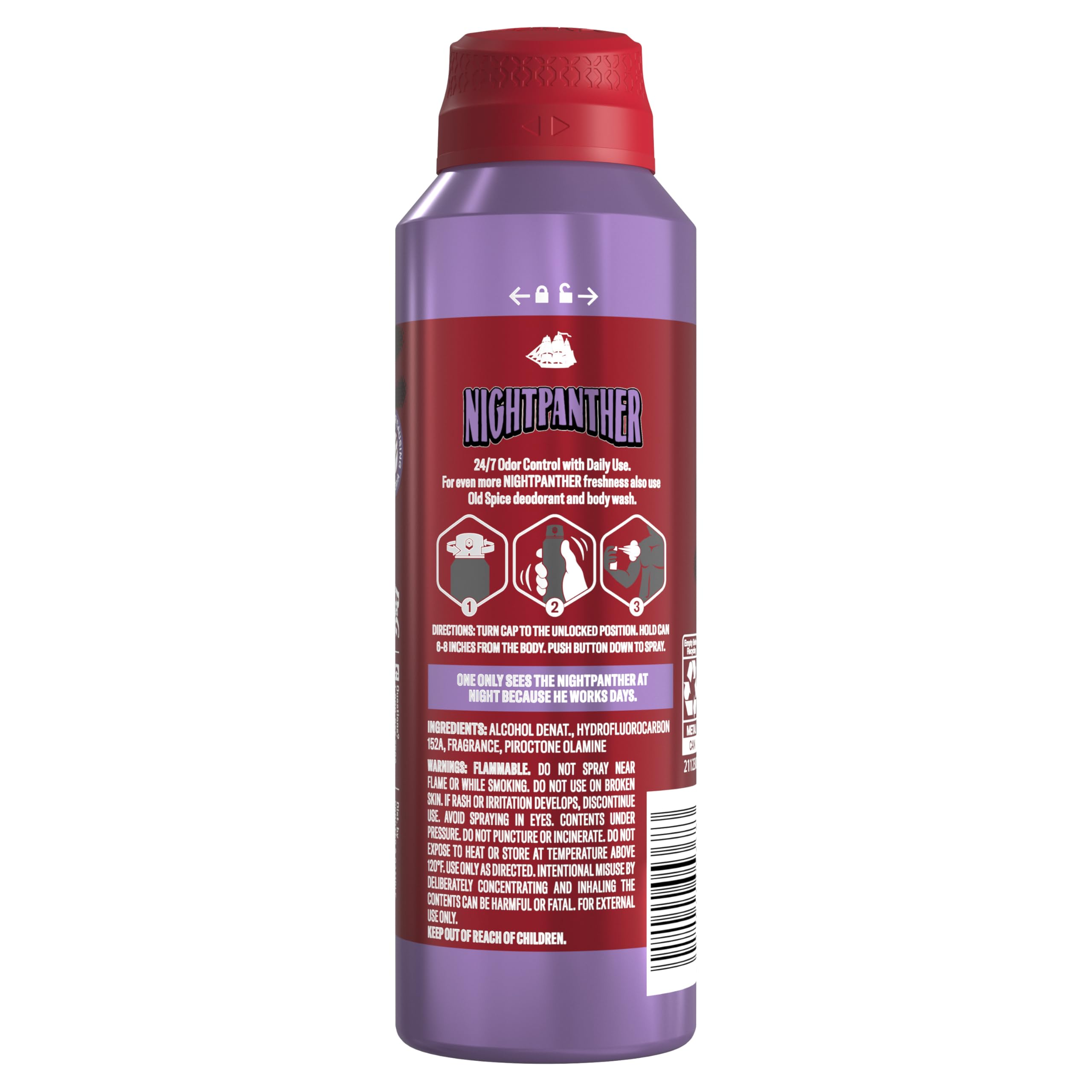 Old Spice Night Panther aluminum-free formula for everyday protection.