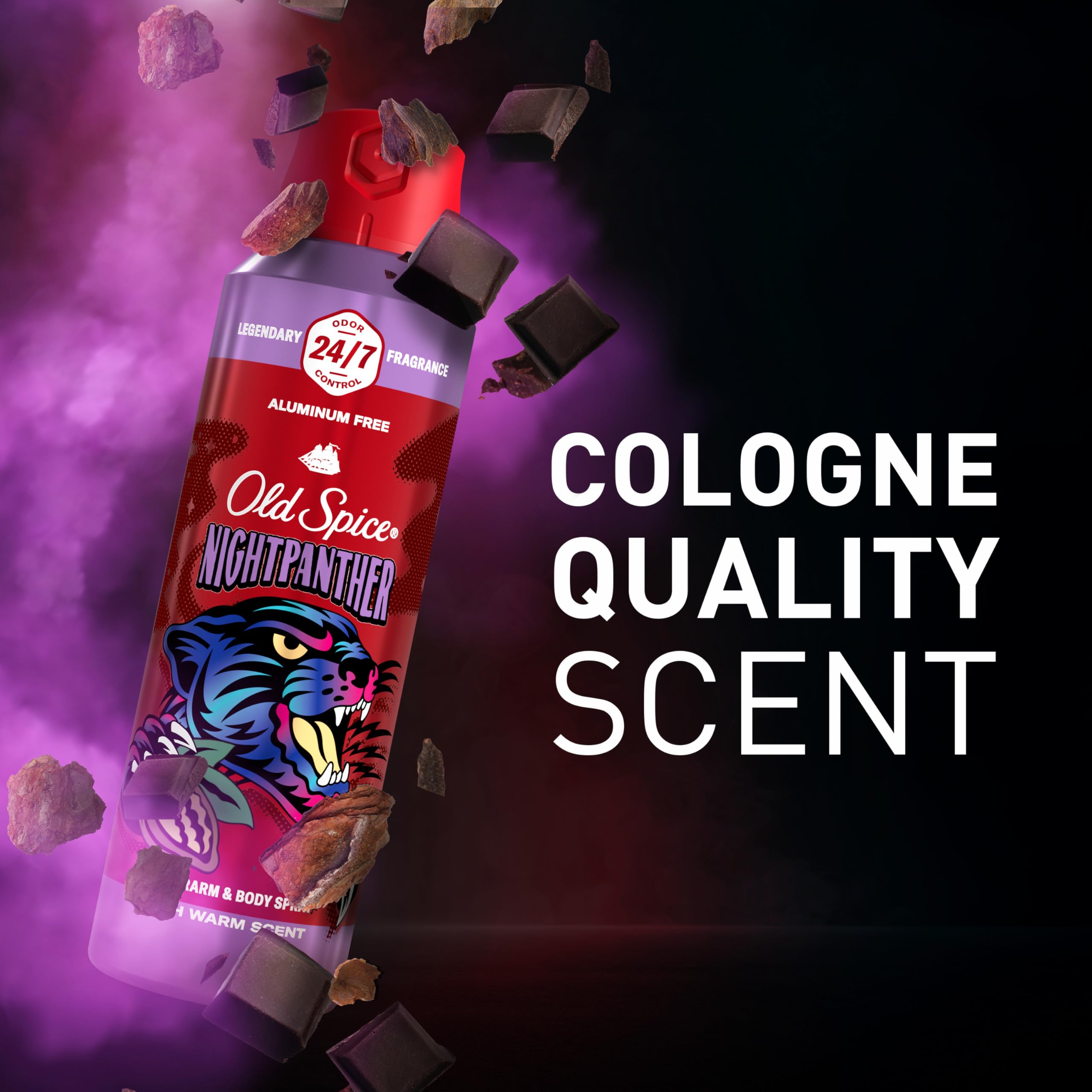 Old Spice Night Panther compact bottle fits gym bag.