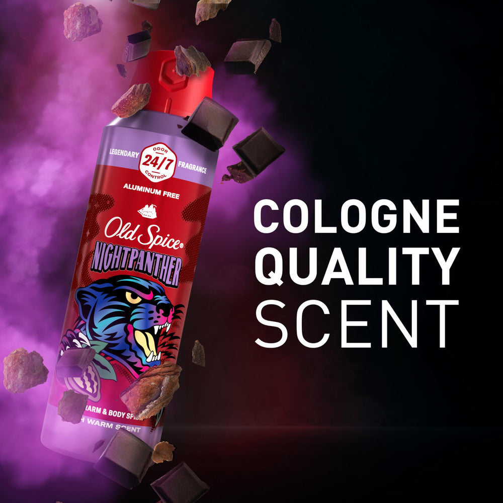 Old Spice Night Panther compact bottle fits gym bag.