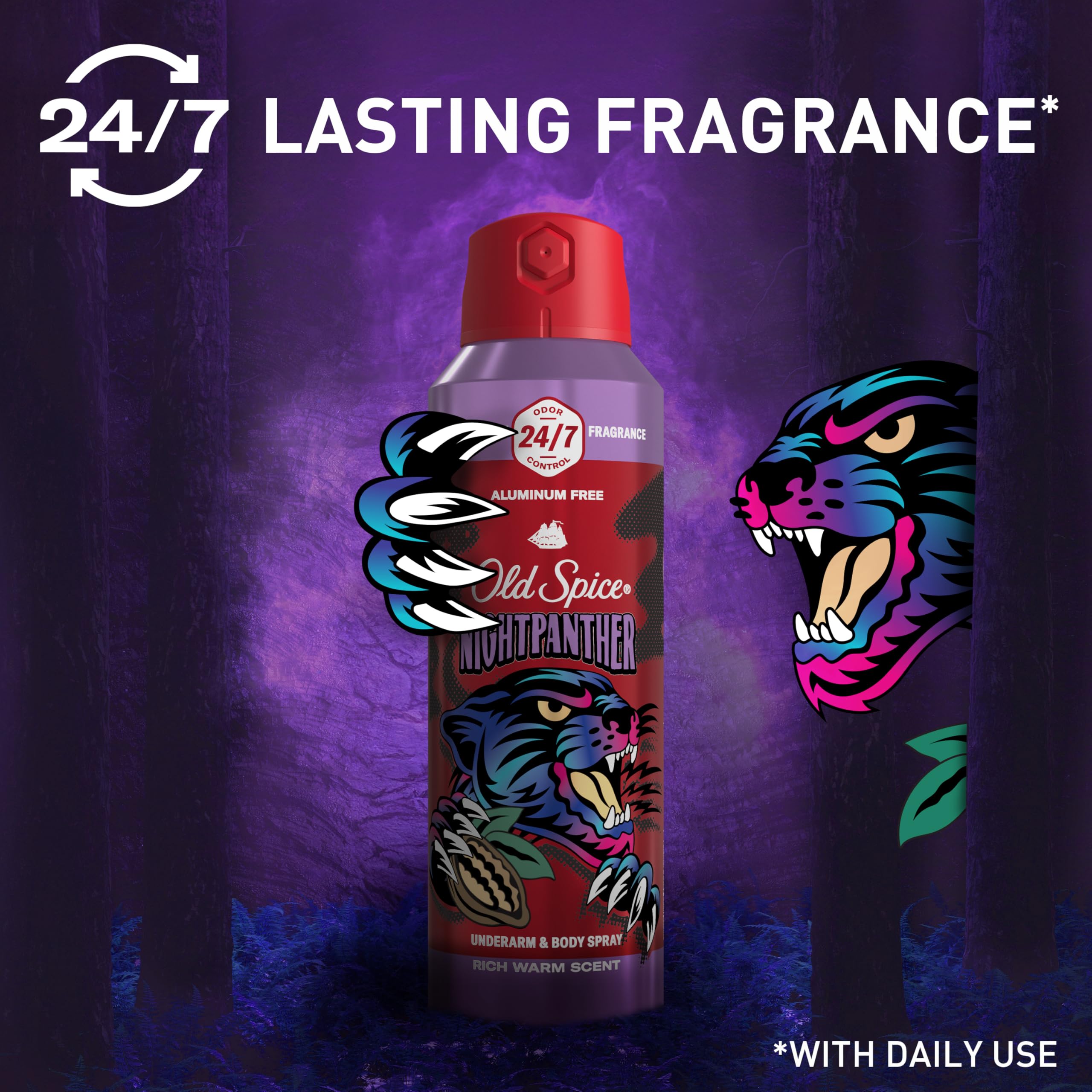 Old Spice Night Panther gym bag-ready spray for quick refreshment.