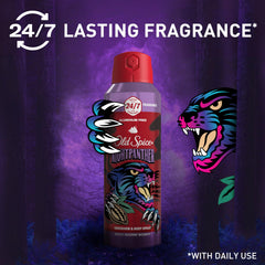 Old Spice Night Panther gym bag-ready spray for quick refreshment.