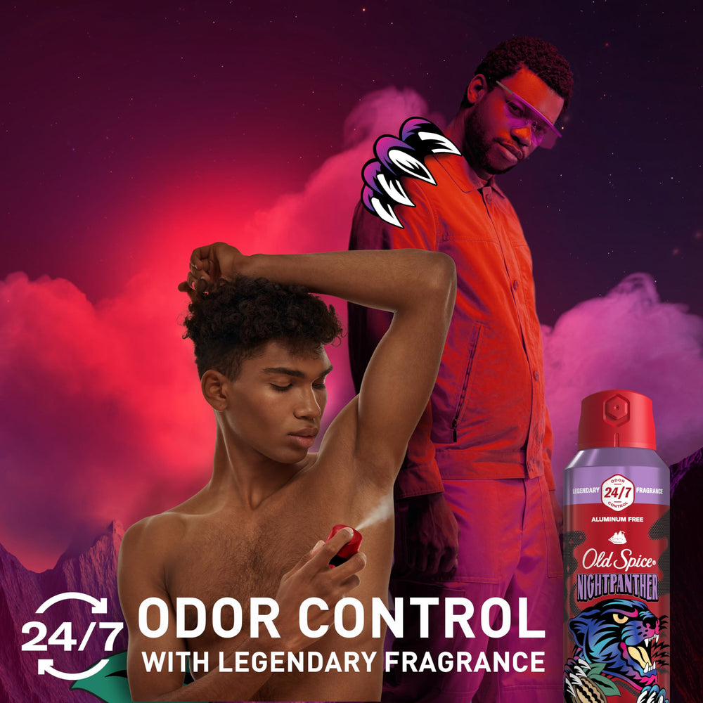 Old Spice Night Panther close-up highlights dark chocolate and vanilla.