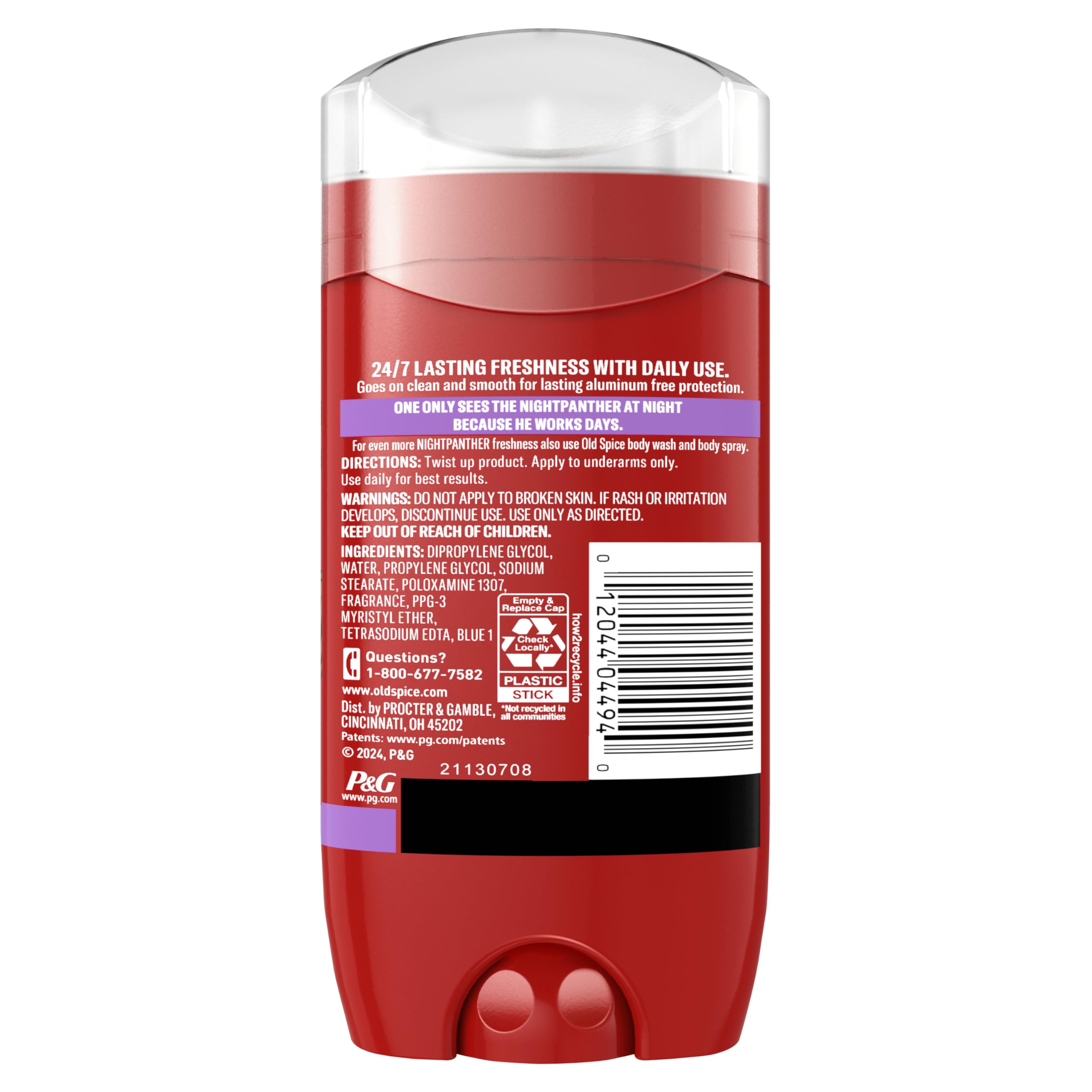 Empaque nocturno de NightPanther, diseño distintivo de Old Spice.