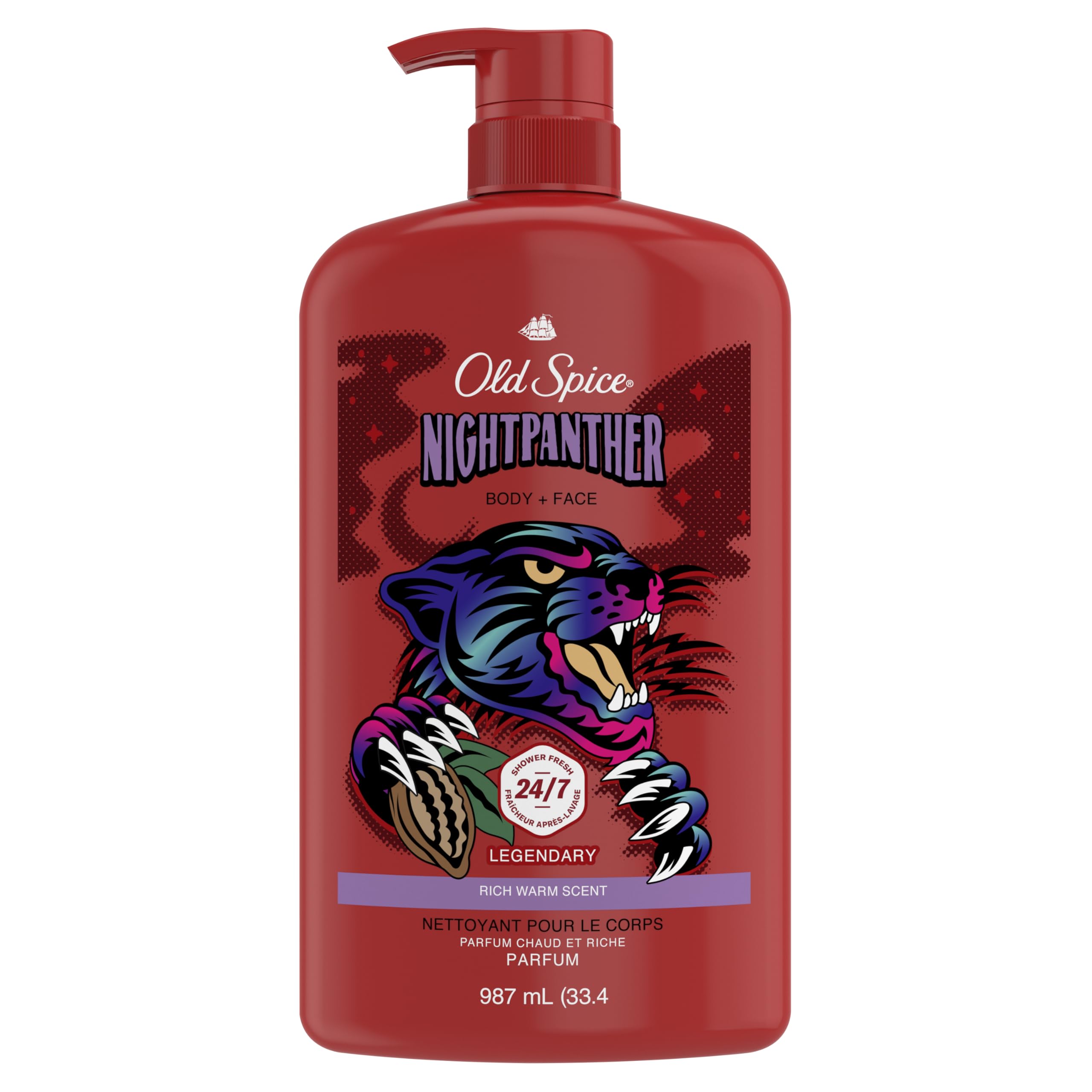 Old Spice NightPanther gel de ducha en botella para limpieza diaria y 2 en 1