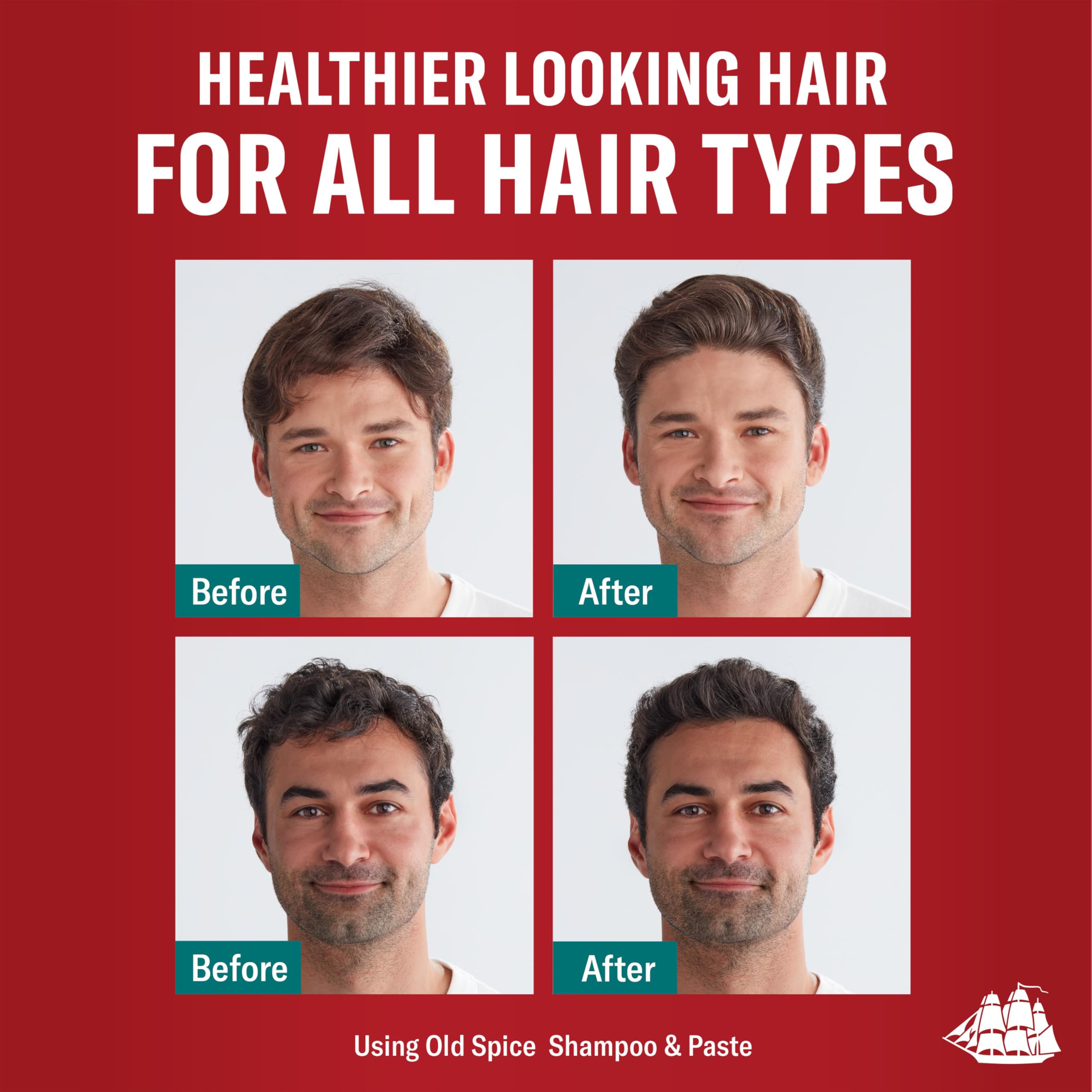 Aplicación de Old Spice No-Poof Paste en cabello seco para estilo rápido.