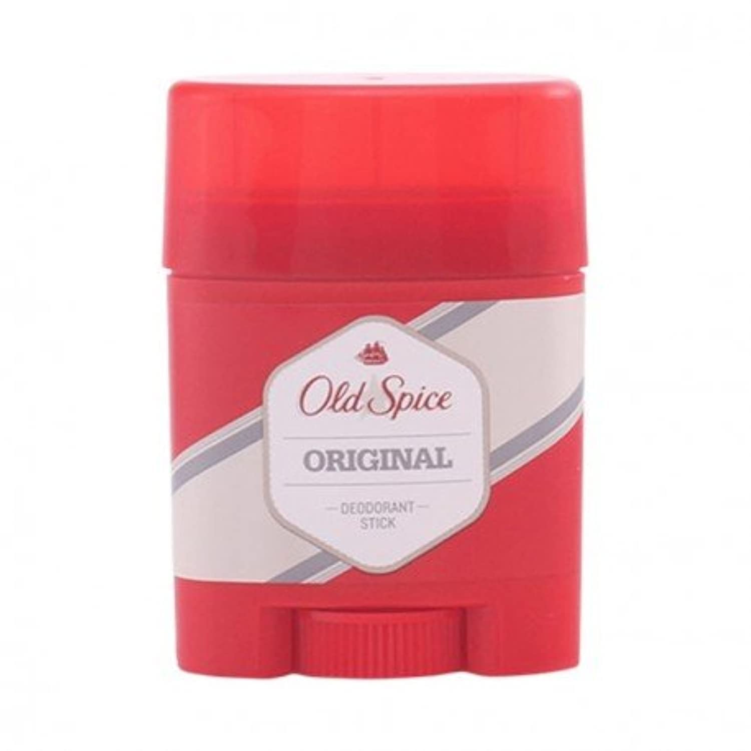 Old Spice Original deodorant stick during application, quick-drying feel.