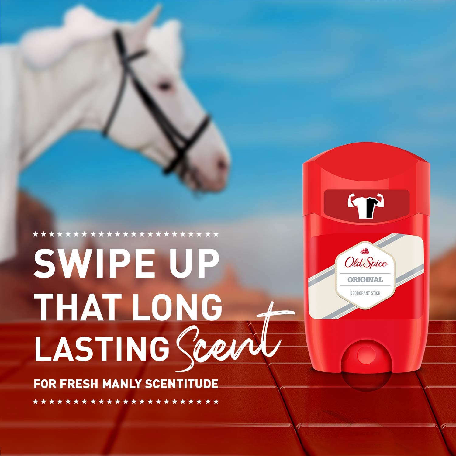 Old Spice Original deodorant stick product shot reveals slim 50ml form.