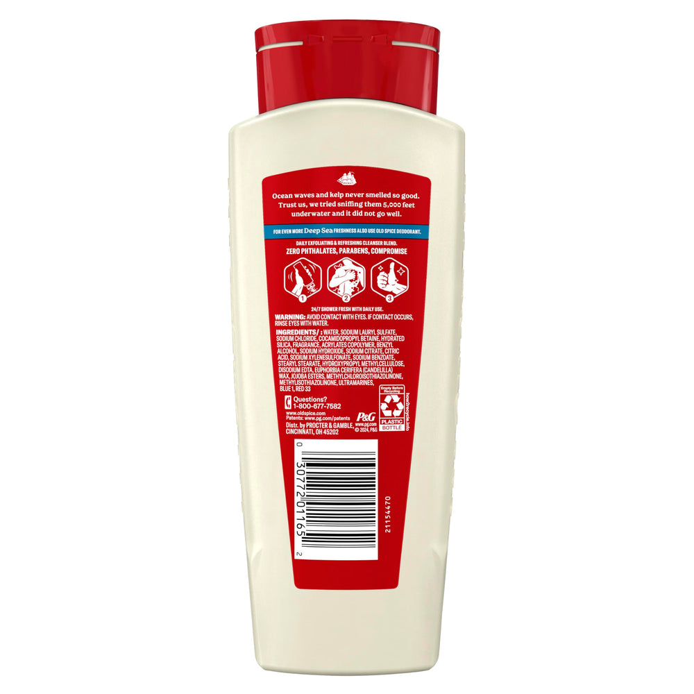 Old Spice Pack of Four bottles display communicates value and consistency.