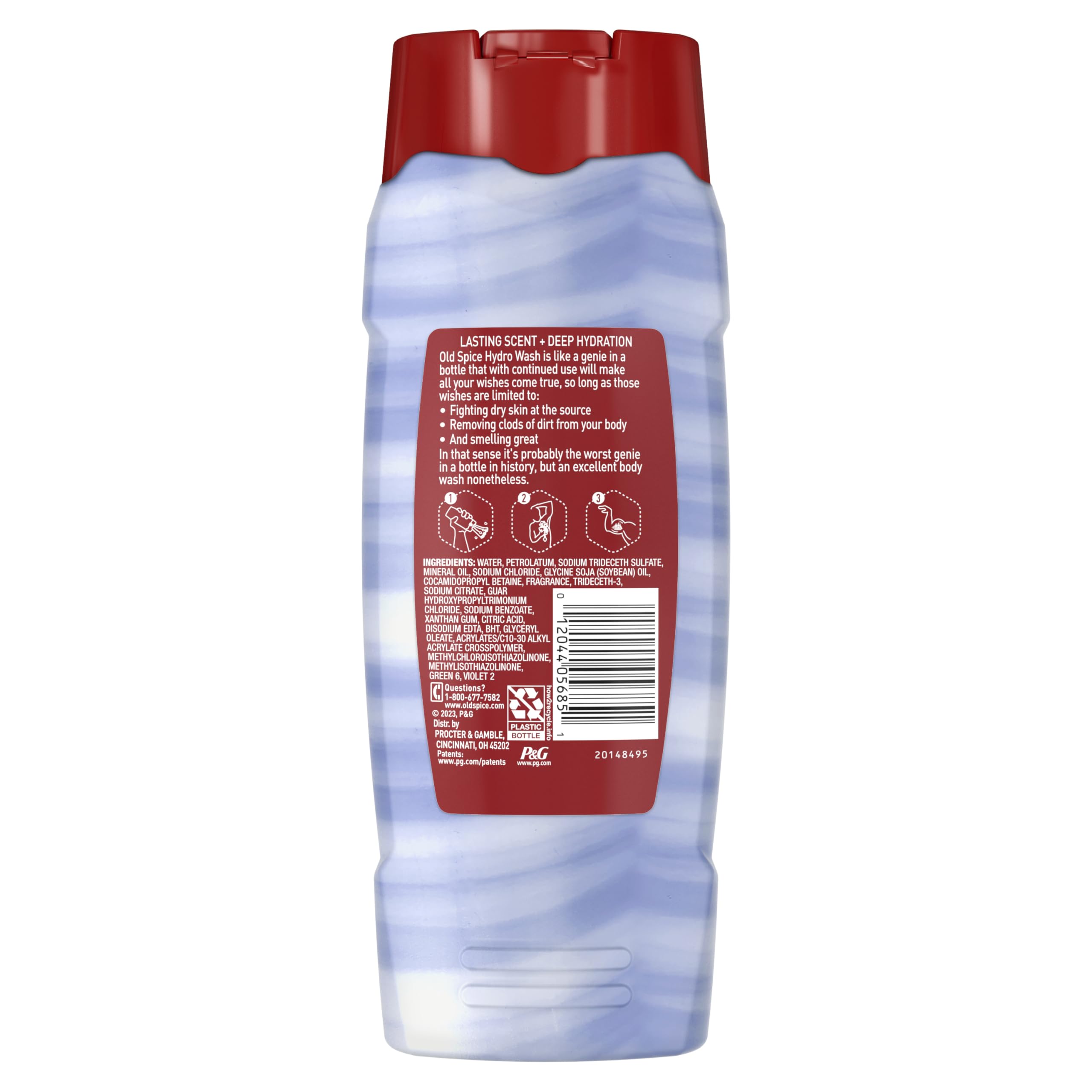 Old Spice pack of four Hydro Wash bottles on display