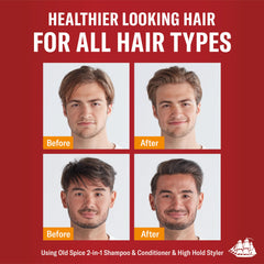 Old Spice Stay-In-Place, pasta de peinado cabello-hidratado, ofrece aspecto mas lleno y saludable.