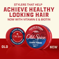 Old Spice pomada acabado mate para un aspecto suave y duradero.