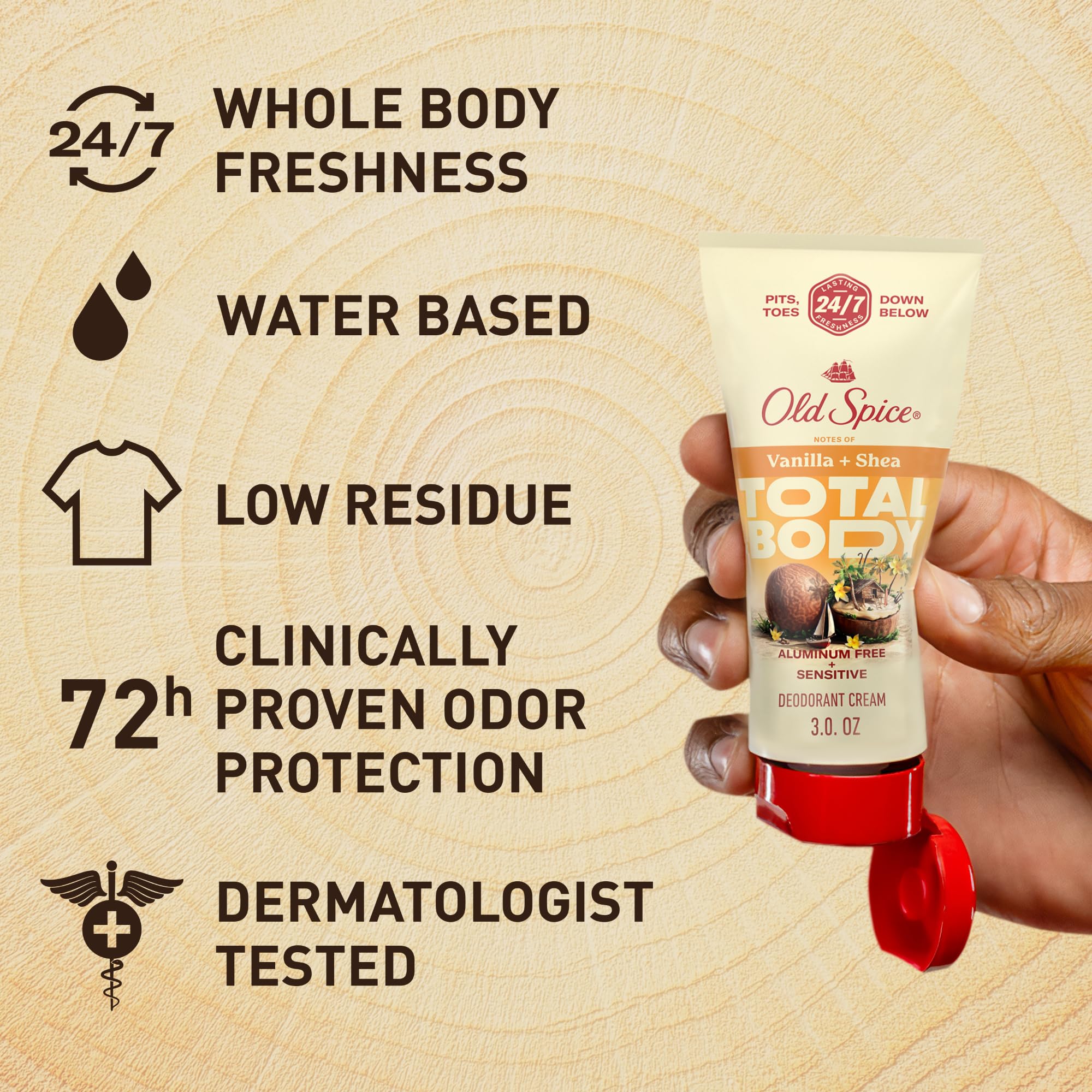 Old Spice protección de olor 24/7: frescura durante todo el día.