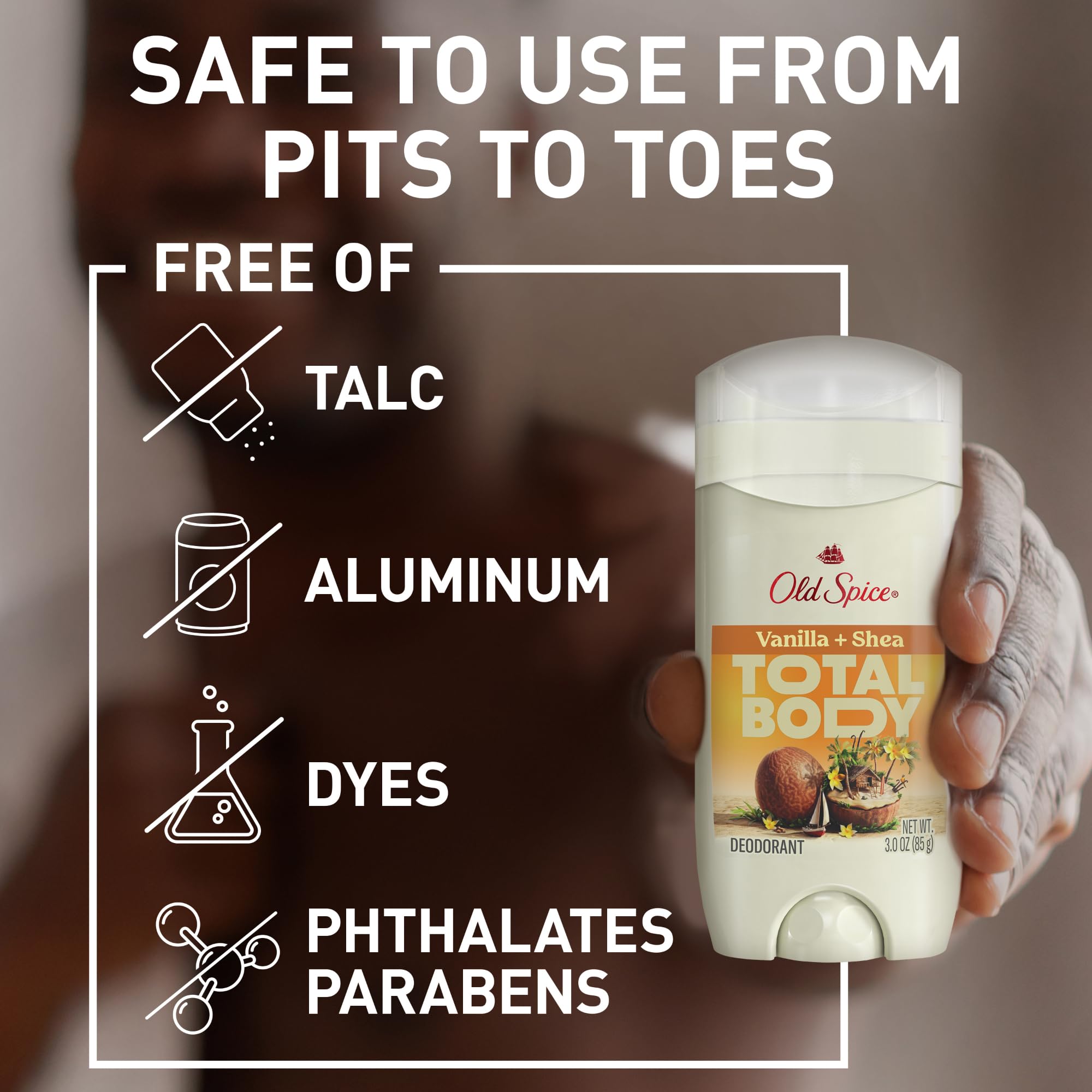 Old Spice prueba dermatológica, barra respetuosa con la piel para uso diario