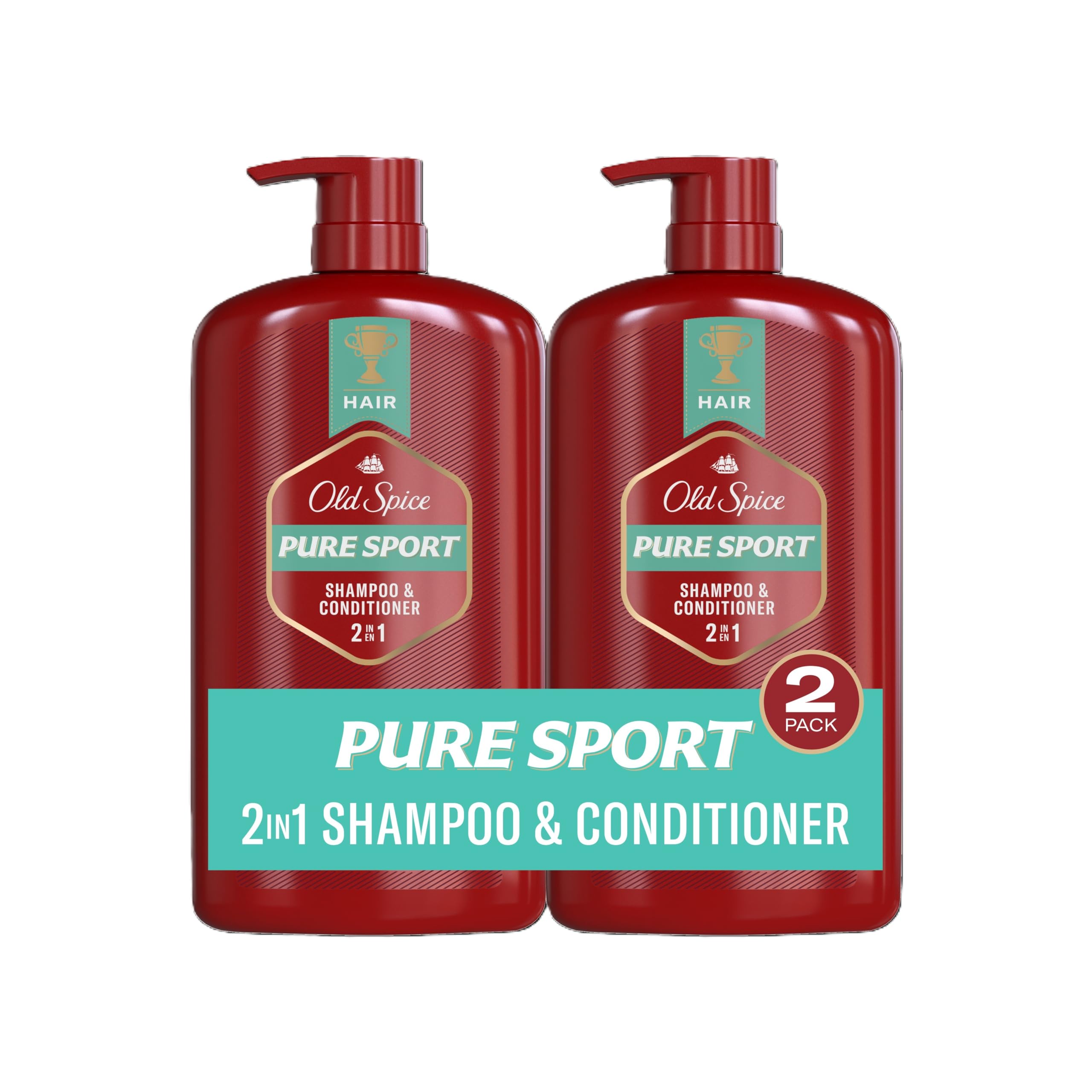 Old Spice Pure Sport 2 en 1, botella dos en uno, limpieza y aroma energizante