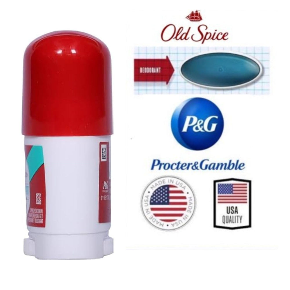 Old Spice Pure Sport compact deodorant in bag, ready for workouts and trips.