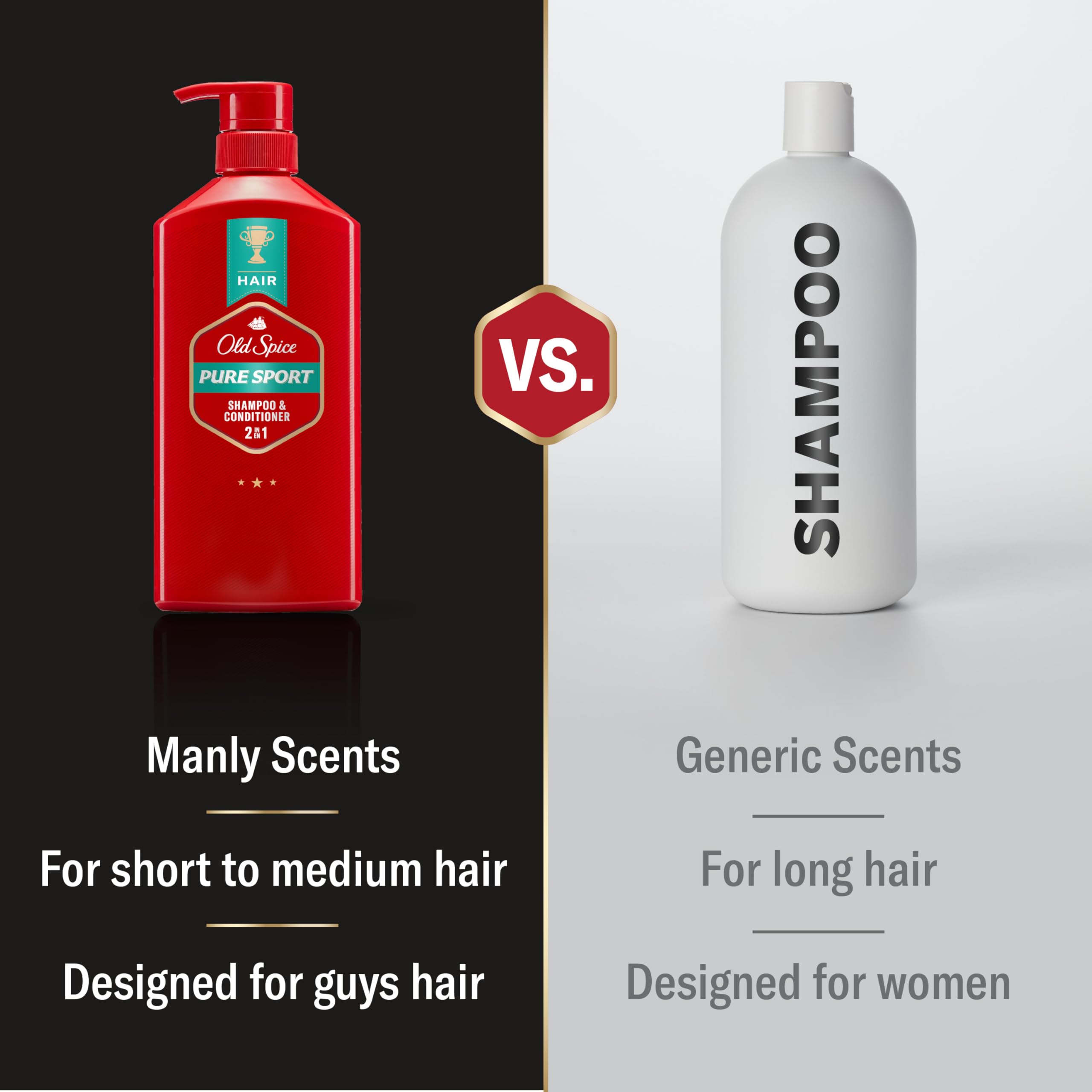 Old Spice Pure Sport espumoso lavado para cabello limpio