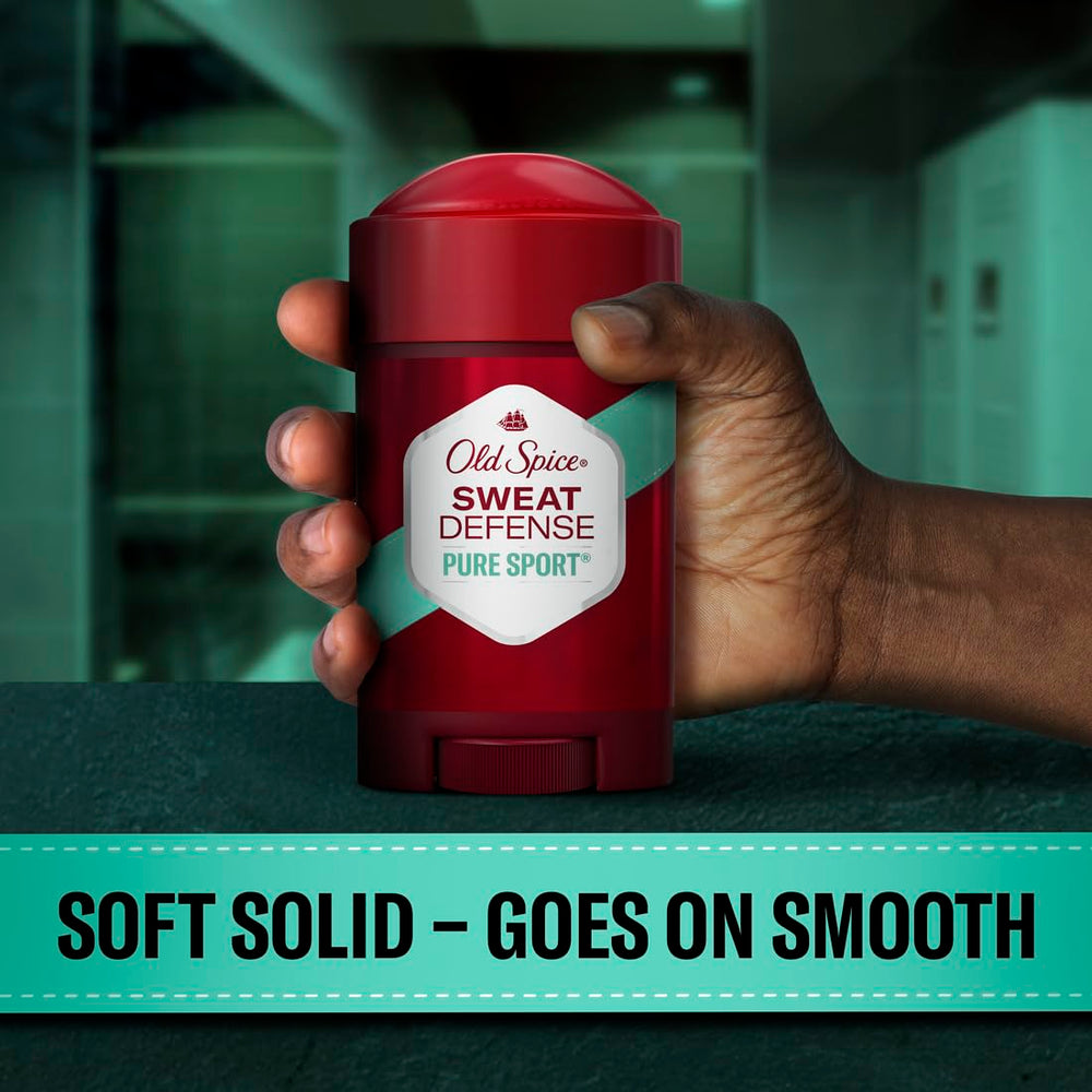 Old Spice Pure Sport Soft Solid six-pack image showing value and convenience