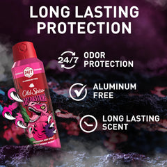 Old Spice Raptorstrike, spray sin aluminio para hombres, combate olores desde la primera aplicación