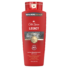 Old Spice Red Collection bottle pouring rich lather for daily freshness.