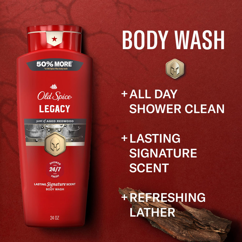 Closeup of Old Spice Red Collection label highlighting bold masculine scent.