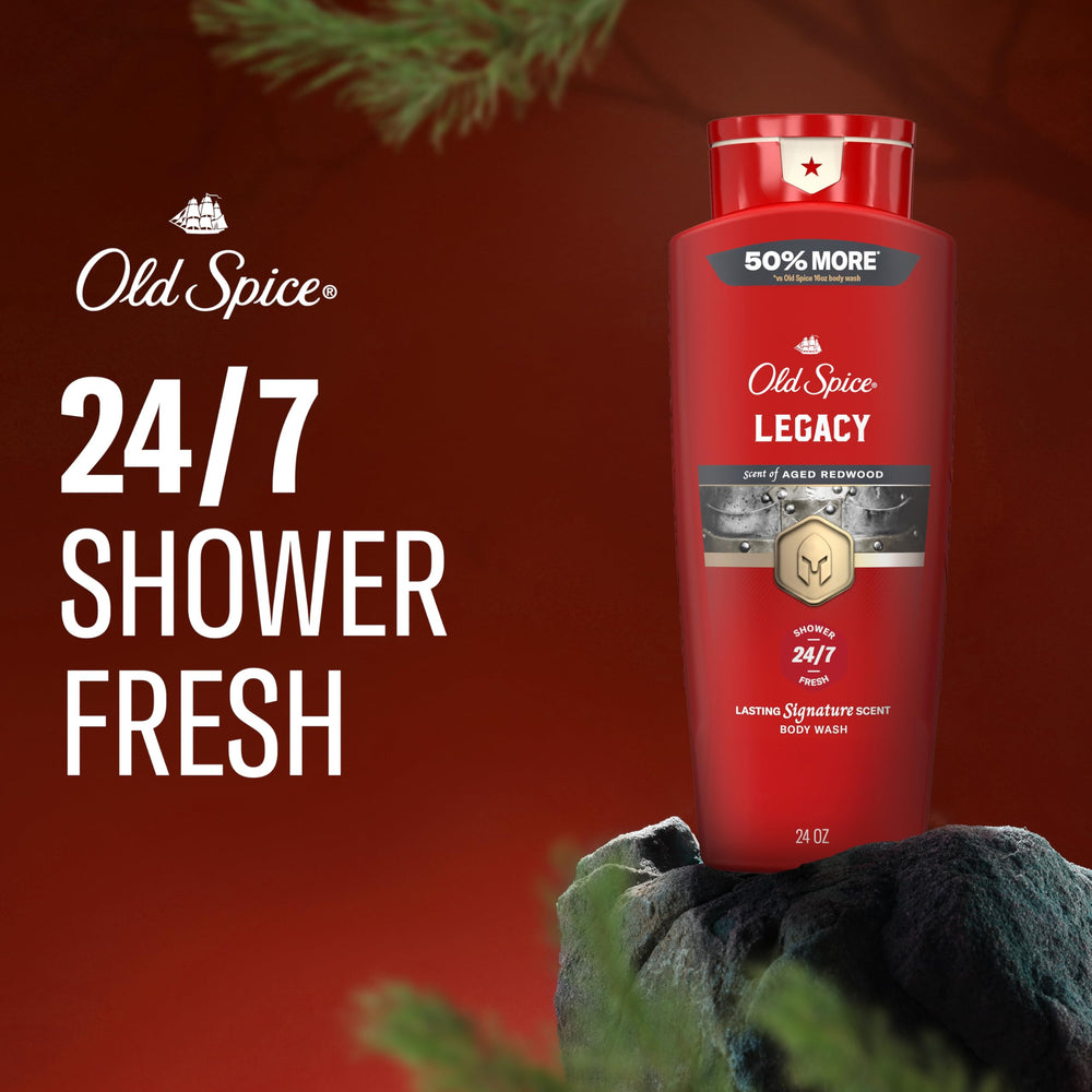 Old Spice Red Collection lather foam shown for a refreshing wash.
