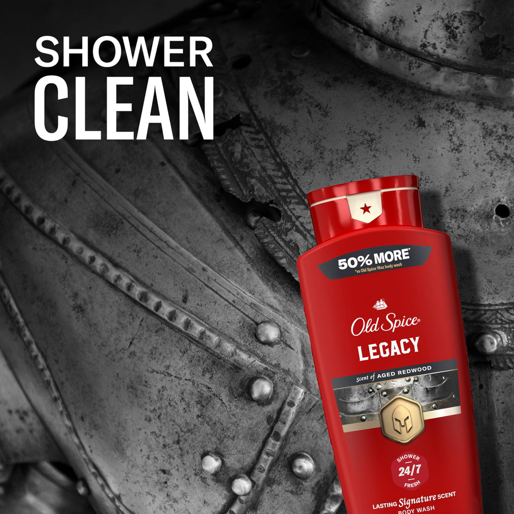 Old Spice Red Collection scent badge communicates lasting fragrance.